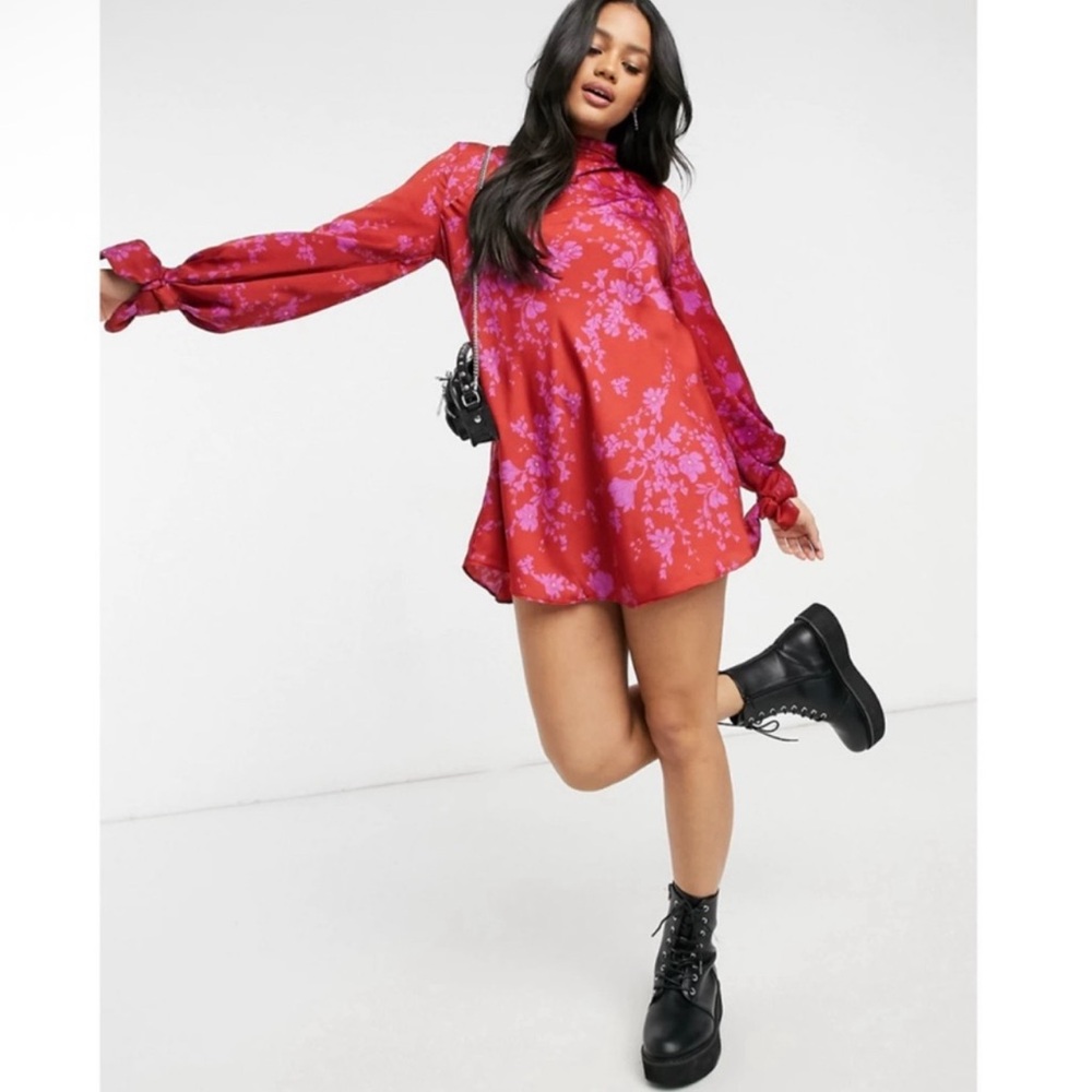 Free People “Aries” Mini Dress – Romantic Combo – Open Back – Size XS